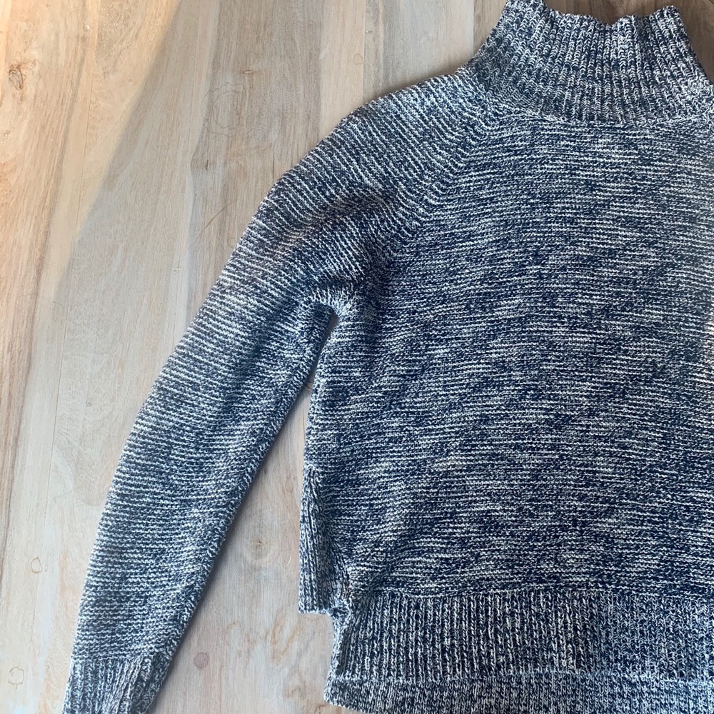 Madewell Raglan Navy Heathered Turtleneck Sweater